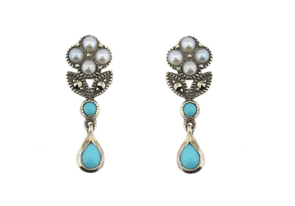 Turquoise & Seedpearl Earrings MJ14201