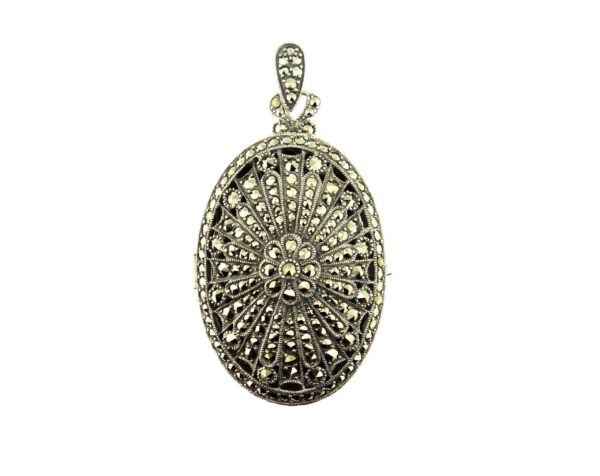 Large Oval Marcasite Locket MJ14243