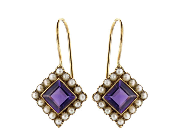 Amethyst & Pearl Earrings MJ14614