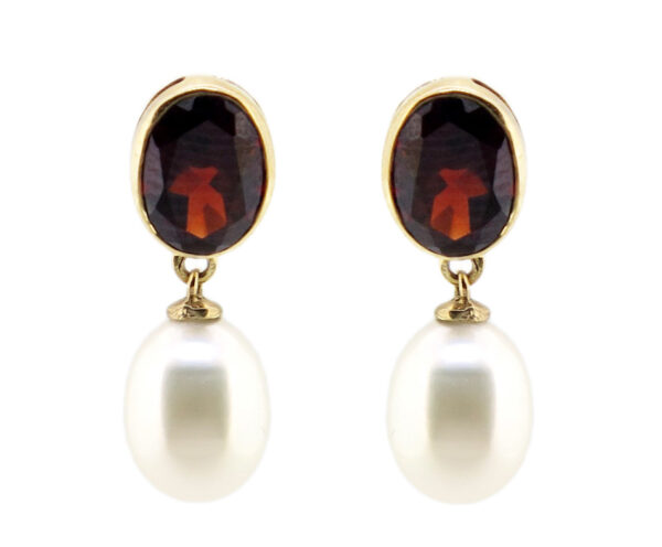 Garnet & Pearl Earrings MJ10943