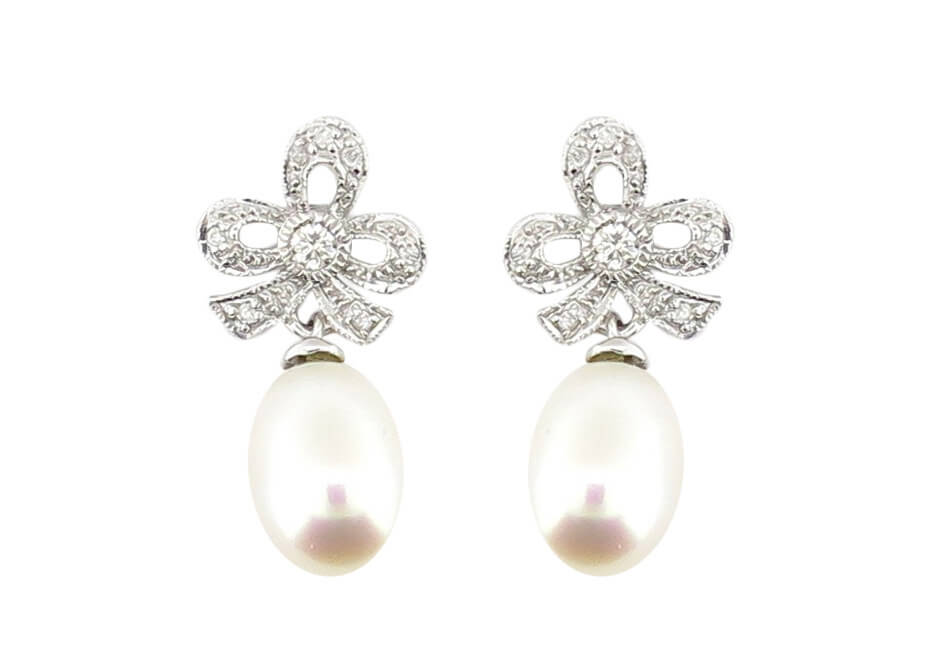 Pearl & Diamond Earrings MJ12909