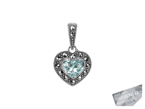 Blue Topaz Heart Pendant MJ15087