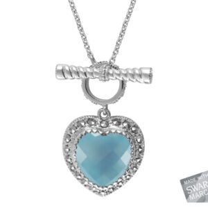 Blue Chalcedony Heart Necklace MJ16795