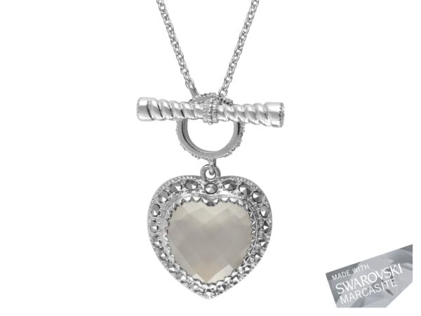 White Chalcedony Heart Necklace MJ16797