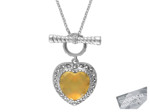 Yellow Opal Heart Necklace MJ16801