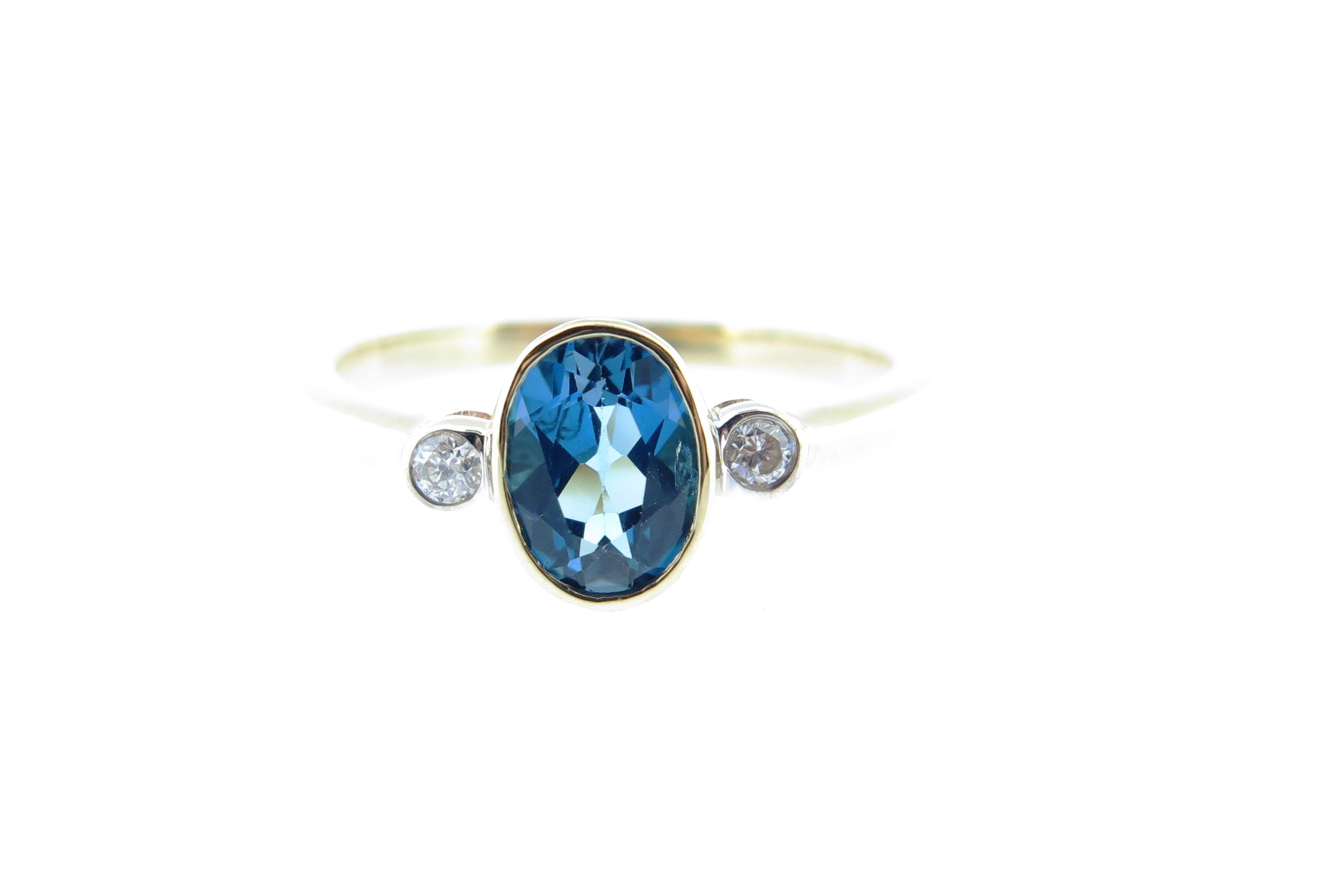 London Blue Topaz & Diamond Ring MJ18261
