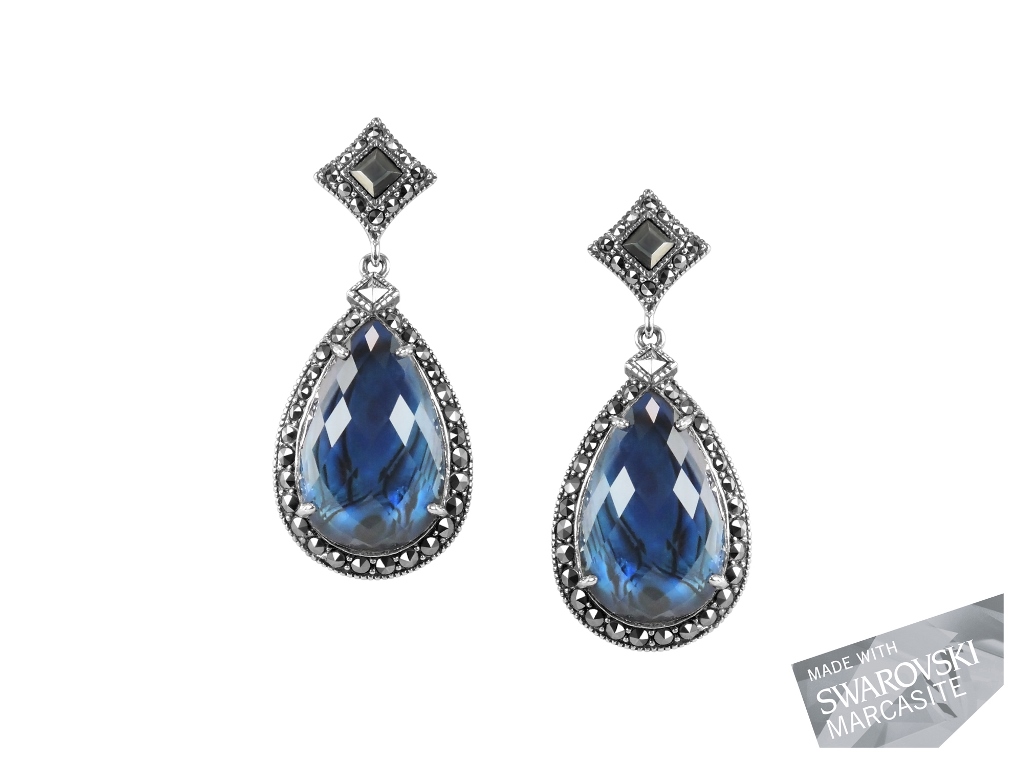 Blue Abalone Doublet Earrings MJ19486