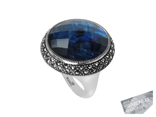 Blue Abalone Doublet Ring MJ19549