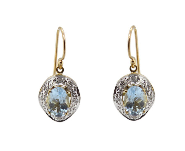 Aquamarine & Diamond Earrings MJ20245
