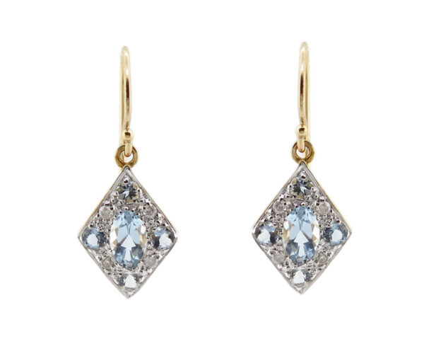 Aquamarine & Diamond Drop Earring MJ20254