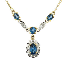 London Blue Topaz & Diamond Necklace MJ20265