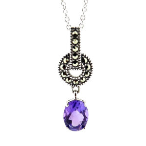 Amethyst Pendant on Chain MJ20733