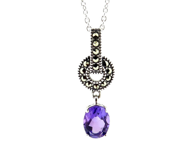 Amethyst Pendant on Chain MJ20733