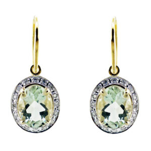 Green Amethyst & Diamond Earrings MJ22129