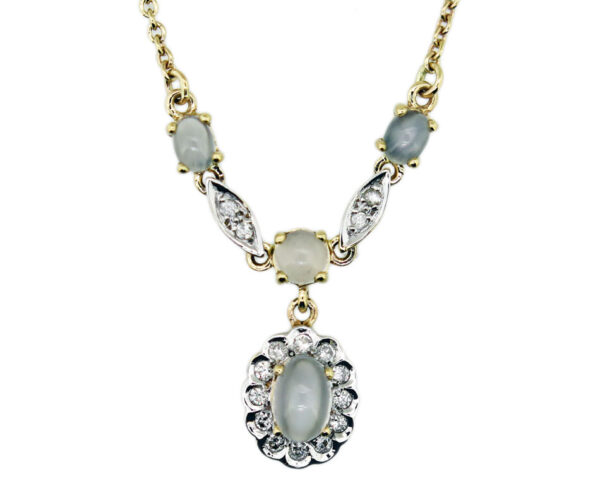 Moonstone & Diamond Necklace MJ22907