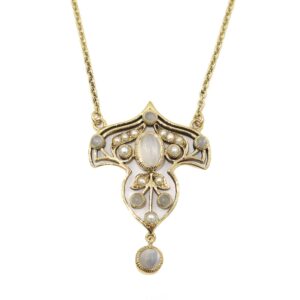 MOONSTONE AND PEARL NECKLACE MJ24404