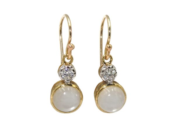 MOONSTONE AND DIAMOND EARRINGS MJ24419