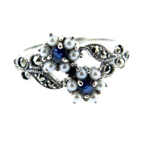 Sapphire & Seed Pearl Ring MJ3151