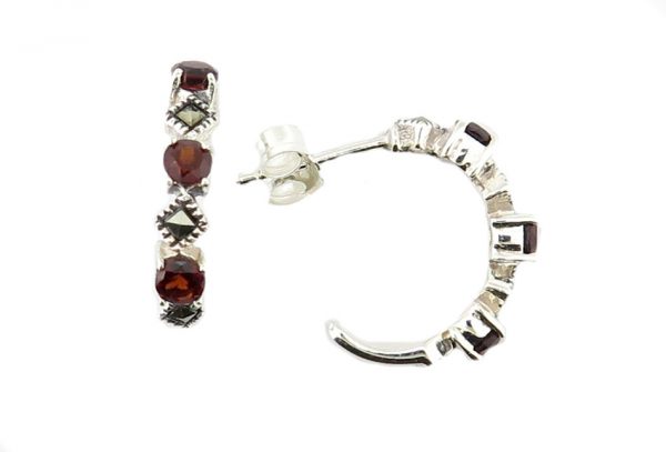 Garnet Hoop Earring MJ20495