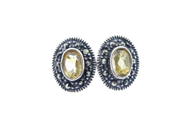 Citrine Oval Stud MJ14160