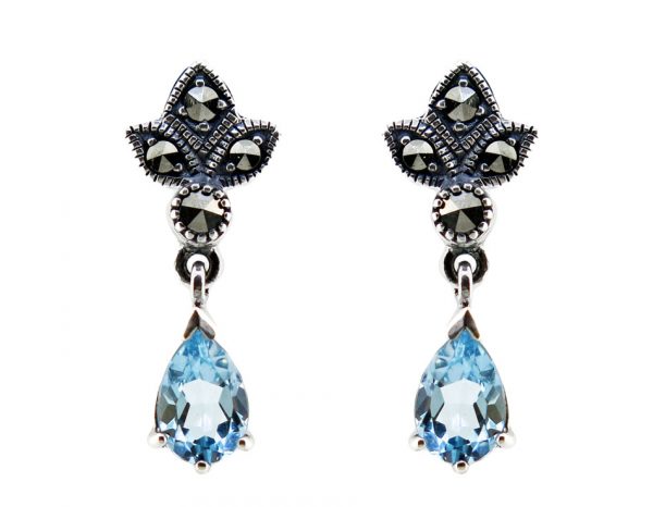 Blue Topaz Drop Earring MJ22458