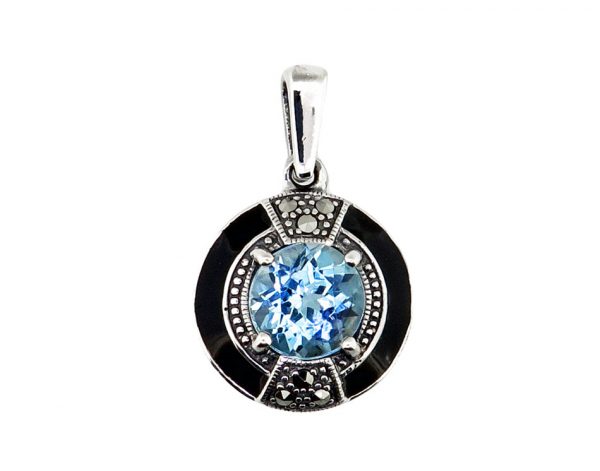 Blue Topaz & Enamel Pendant MJ22487