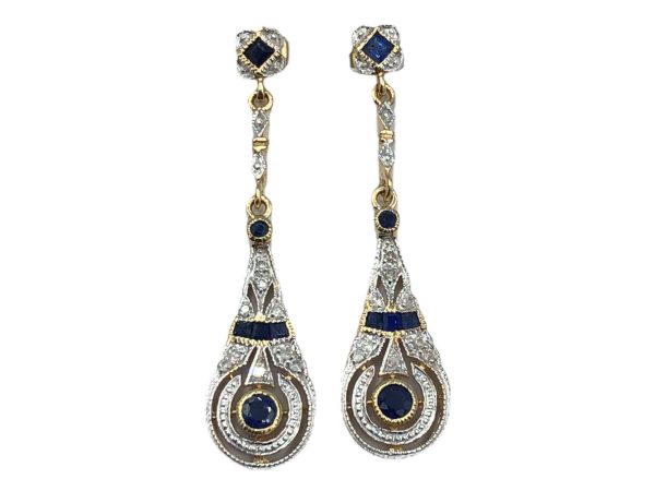 MJ11515 Sapphire & Dia Drop 9ct