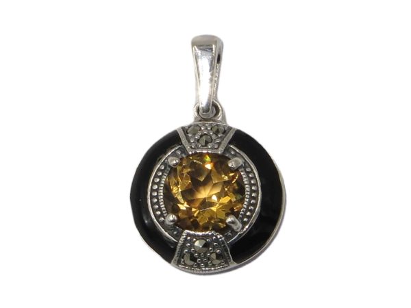 Citrine & Enamel Pendant MJ24933