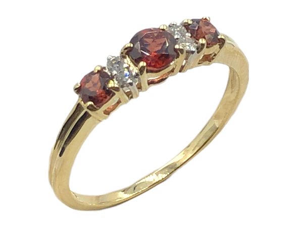 9ct Garnet Hoop Ring MJ25095