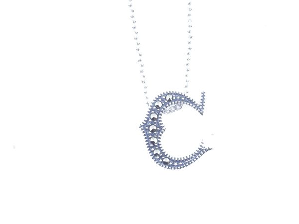 Marcasite Initial Necklace "C" MJ17927