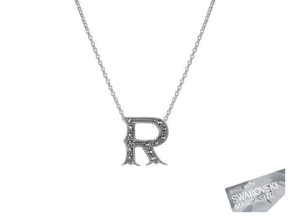 Marcasite Initial Necklace "R" MJ17935