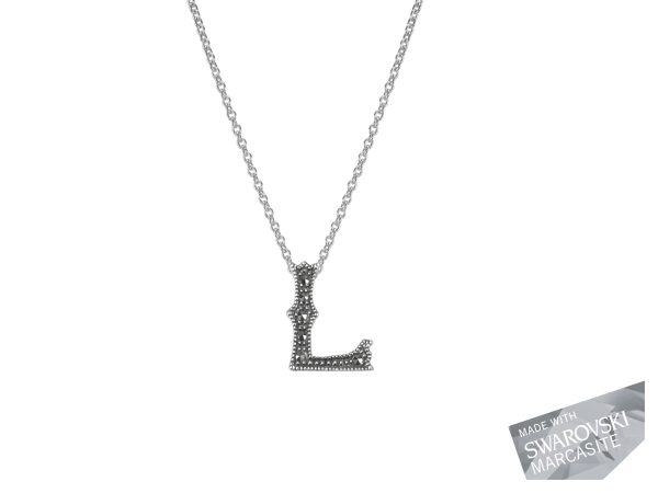 Marcasite Initial Necklace "L" MJ18109