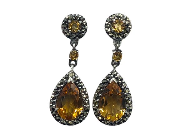 Citrine Tear drop Earrings MJ25385