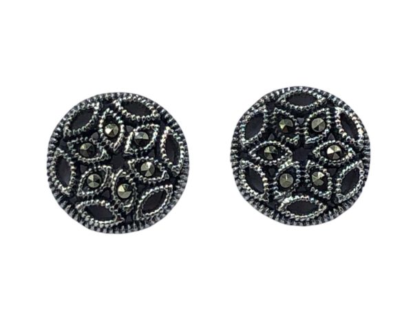 Marcasite Round Studs MJ25552