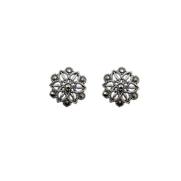 Marcasite Flower Studs MJ25985